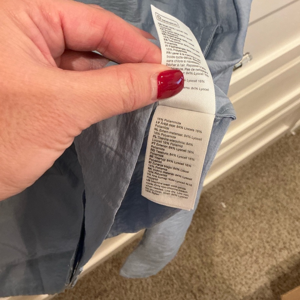Stockholm Atelier Light Blue Button-Up Top/lightweight shacket, BRAND NEW W/TAGS - Picture 5 of 11